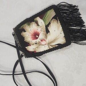 NEW Liz Soto Signatures Clutch or Crossbody Bag Tropical Print with Rhinestones